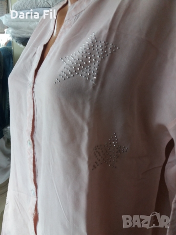 Бледорозова риза без закопчаване - ХЛ/2ХЛ размер , снимка 3 - Ризи - 36103939