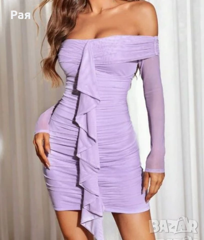 Дамска рокля в бледо лилаво, снимка 1