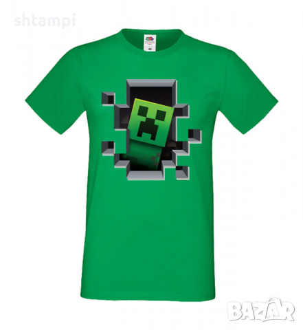 Мъжка тениска Creeper Face 4,Minecraft,Игра,Забавление,подарък,Изненада,Рожден Ден., снимка 7 - Тениски - 36492807