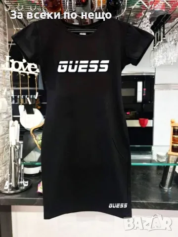 Under Armour👗Guess👗Puma👗Adidas👗Emporio Armani Дамска Черна Рокля С Къс Ръкав Код D2406, снимка 6 - Рокли - 50044425