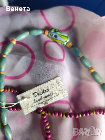 Дървени гердани 🥰, снимка 4 - Колиета, медальони, синджири - 51200718