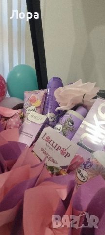 🎀 Луксозна подаръчна кошница в розово-лилава гама от арт ателие Lollipop, снимка 3 - Декорация за дома - 52321460