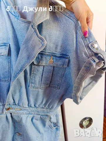 Рокля от светъл деним с джобове, снимка 8 - Рокли - 49391432