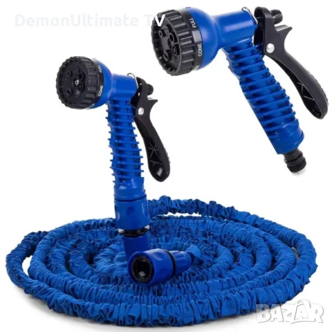Разтегателен градински маркуч Magic Hose 15 м - Удължава се до З пъти, безусукване,с пистолет за...