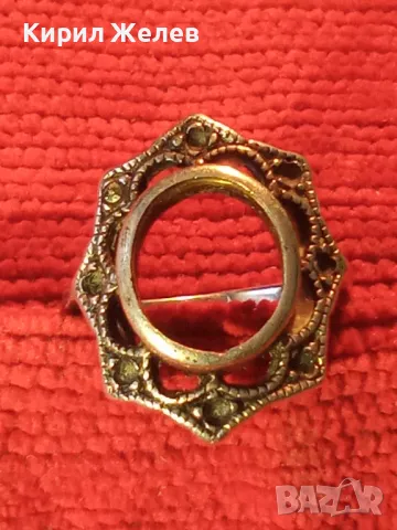 СТАР АЖУРЕН РетроАРТ СРЕБЪРЕН ПРЪСТЕН СРЕБРО 925 с ГНЕЗДА За ИНКРУСТИРАНЕ на СКЪПОЦЕННИ КАМЪНИ 41693, снимка 15 - Пръстени - 50023452