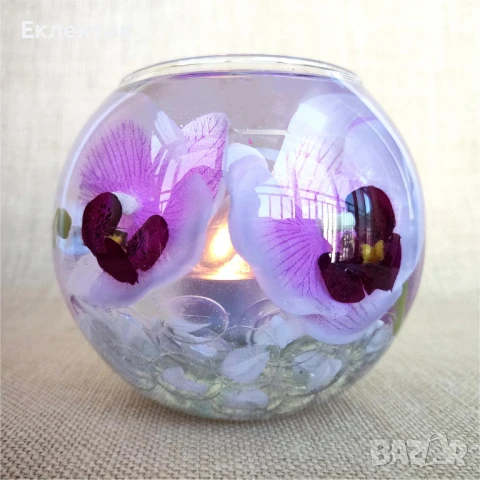 Мултифунционален стъклен декоративен съд; Орхидеи в смола., снимка 8 - Декорация за дома - 50759478