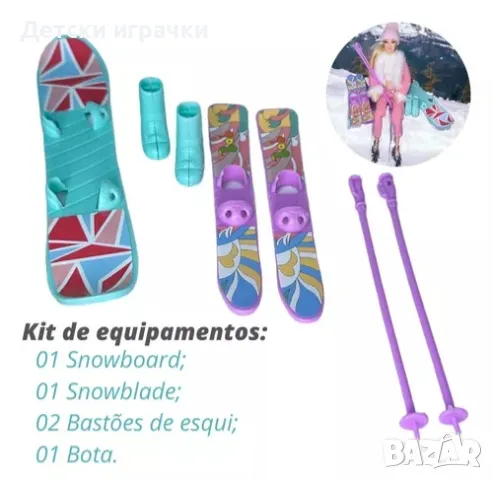 Кукла Барби скиор, ски и сноуборд комплект , снимка 5 - Кукли - 48524776