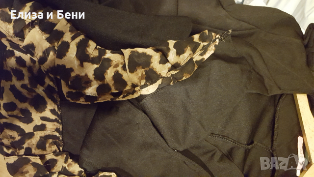 Сако ХЛ с буфан ръкав с пагони и леопардови елементи, снимка 2 - Сака - 36347221