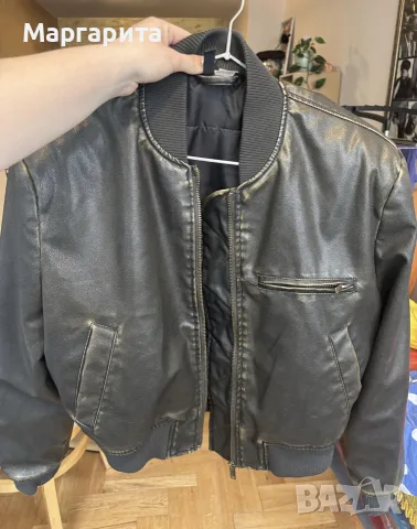 Кожено яке с подплънки на раменете, H&M