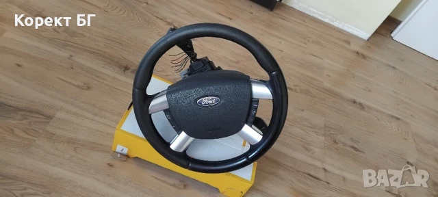 Мултифункционален волан с аербег airbag и лентов кабел + лост за мигачи/чистачки за Форд Ц-макс