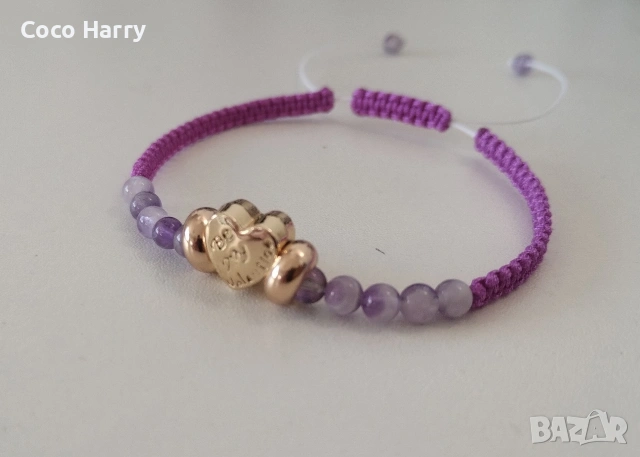 Комплект гривни с розов кварц и аметист, снимка 4 - Подаръци за жени - 53657647