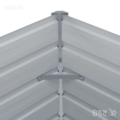 vidaXL Повдигната леха, 160x80x45 см, поцинкована стомана, сива, снимка 6 - Саксии и кашпи - 56147613