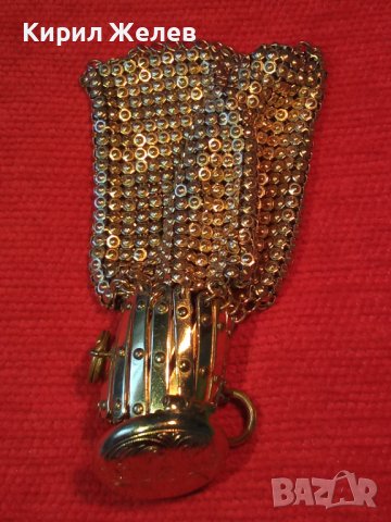 ПОЗЛАТЕНА ЛУКСОЗНА ПЛЕТЕНА МЕДНА РЕТРО МИНИ ЧАНТИЧКА с ДЕБЕЛА ПОЗЛАТА АР ДЕКО МАЙСТОРСКО БИЖУ 31404, снимка 6 - Антикварни и старинни предмети - 38035122