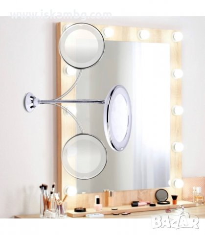ОГЛЕДАЛО , С ГЪВКАВА ДРЪЖКА, LED ОСВЕТЛЕНИЕ И ВАКУУМНО ПОСТАВЯНЕ - код 2479, снимка 2 - Други - 33939235