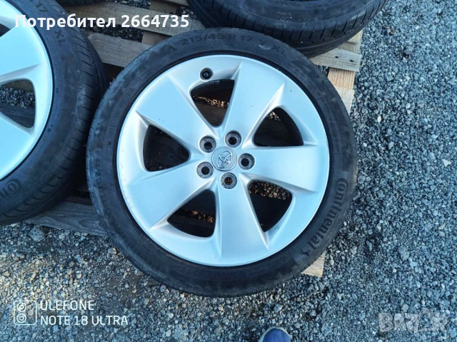 Лети джанти с гуми Toyota 5/100/17, снимка 13 - Гуми и джанти - 52286114