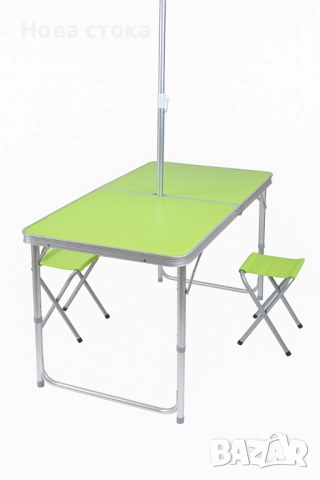 Комплект Сгъваема Маса и Столове Malatec 7893, 4 Стола, Алуминиев Материал, Сгъваема, 120 x 60 x 55 , снимка 1