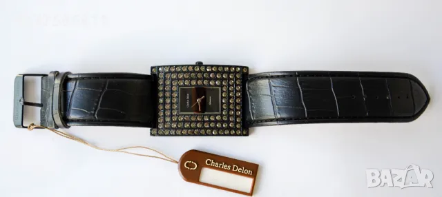 █▬█ █ ▀█▀ ДАМСКИ ЧАСОВНИК ИНКРУСТИРАН С ЕФЕКТНИ КАМЪНИ ЯПОНСКИ МЕХАНИЗЪМ. ДАМСКИ ЧАСОВНИЦИ, снимка 3 - Дамски - 50240580