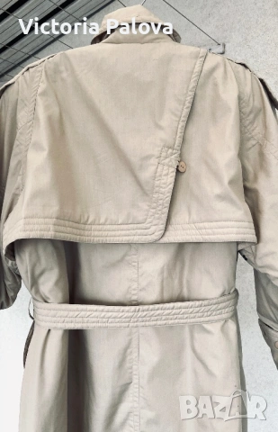 Луксозен бежов тренч- палто, ватиран, нов, дизайнерска визия, снимка 14 - Палта, манта - 53519622