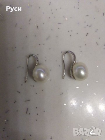 Сребърни обеци с перли, снимка 2 - Обеци - 18586778