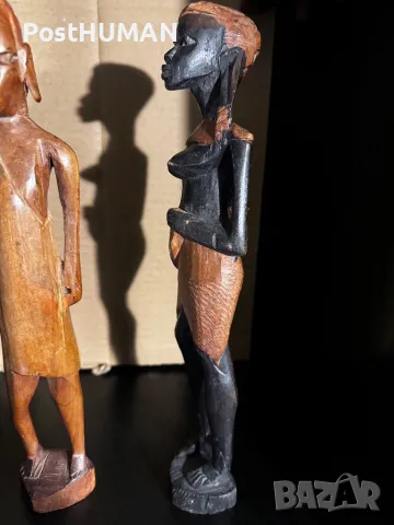 Африкански фигури - статуетки - дърво, снимка 3 - Колекции - 48223434