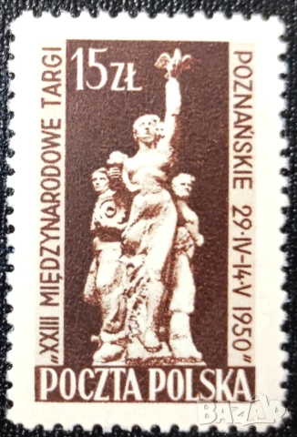 Полша, лот марки от 1950 и 1951 г. , снимка 3 - Филателия - 53612046