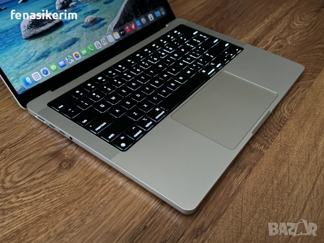 ЧИСТО НОВ 14' Apple MacBook Pro 2021 M1 Pro Silver 16GB RAM/1ТB SSD/Бат 2 цик 100%, снимка 6 - Лаптопи за работа - 52891975
