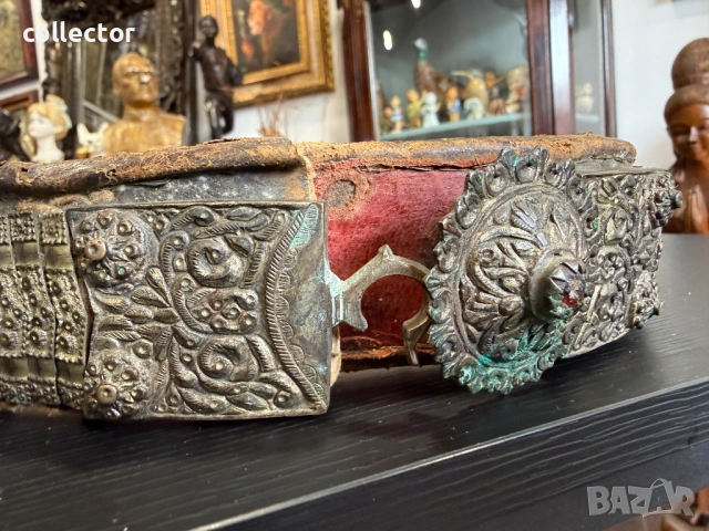 Възрожденски сребърен / сачанен колан за носия. №7877, снимка 9 - Антикварни и старинни предмети - 53496560