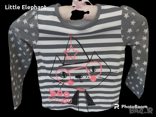 Блузка с дълъг ръкав за 3-4 год мом"Halloween,Boo to you",котенце и звезди,Англия/нова