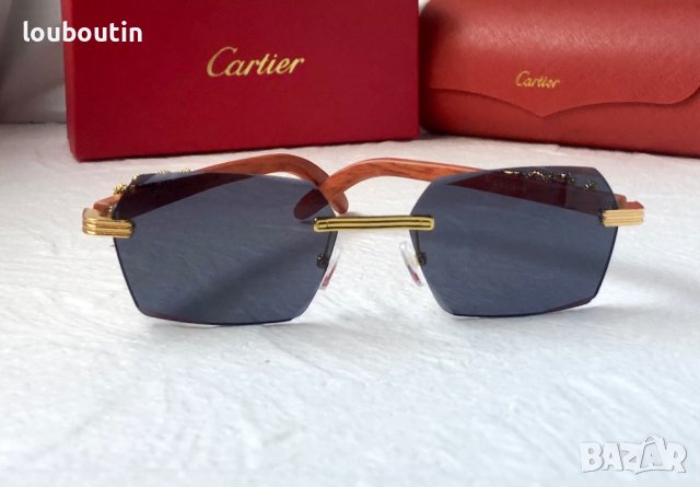 Cartier висок клас слънчеви очила Мъжки Дамски слънчеви с дървени дръжки, снимка 7 - Слънчеви и диоптрични очила - 41976052
