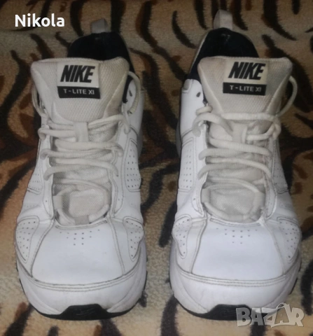 NIKE T-LITE XI/НАЙК Ти Лайт Оригинални Бели Маратонки-Обувки Изработени от Здрава Естествена Кожа