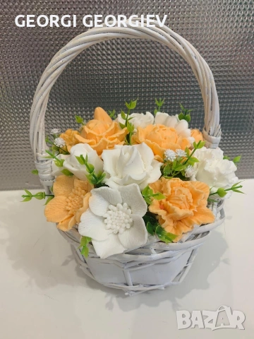 цветя изработени с глицеринов ароматен сапун и Българска роза , снимка 7 - Изкуствени цветя - 53114221