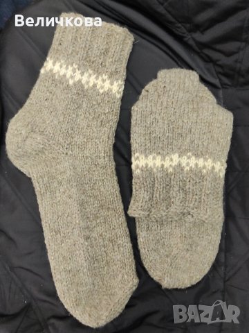 Коледни и обикновени, вълнени чорапи и терлици, ръчно плетени, снимка 10 - Ръчно изработени сувенири - 42677215