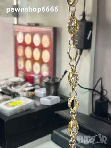 Златна гривна 14 карата 7,69 грама , снимка 3 - Гривни - 53589514