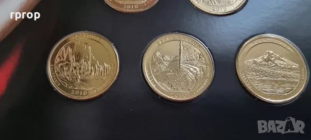 САЩ. ¼ долар. Позлатена серия. С 999 карата злато.
2010 година.Филаделфия., снимка 4 - Нумизматика и бонистика - 49003895