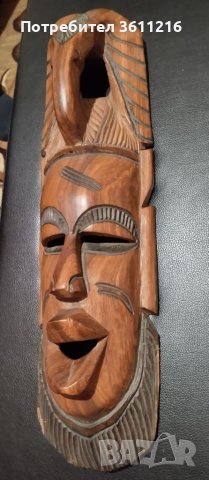 Дървена маска , снимка 3 - Антикварни и старинни предмети - 39394571