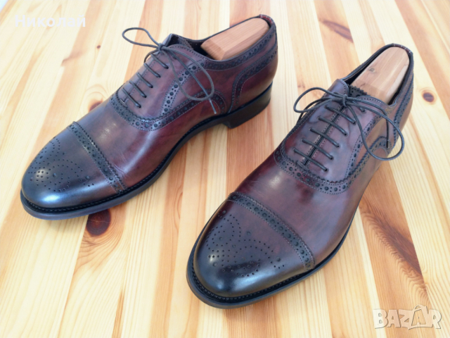 Santoni Oxford Brogue Goodyear + подарък, снимка 1 - Официални обувки - 36499461