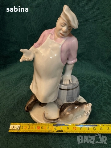 Статуетка/фигурка Котарак и готвач, ЛФЗ Ломоносов, СССР, снимка 4 - Колекции - 52975986
