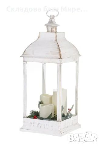Коледен фенер LED осветление, 24х24х61 сантиметра , снимка 1