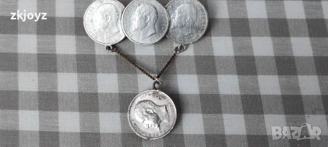 СТАРИННА СРЕБЪРНА БРОШКА МОНЕТИ ФЕРДИНАНД I / ПРОБА 835, снимка 5 - Антикварни и старинни предмети - 49161440