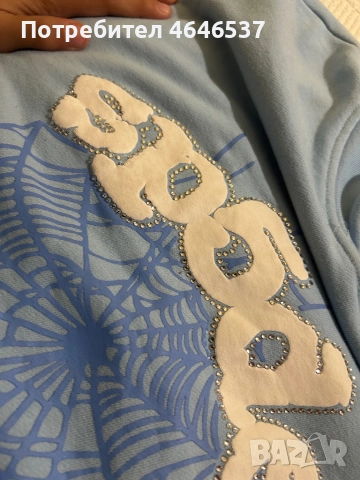 Sp5der hoodie sky blue, снимка 2 - Пуловери - 52353159