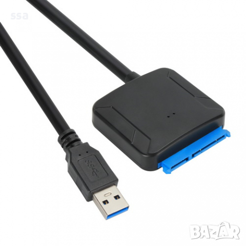 Кабел адаптер USB3.0 - SATA+Power Combo Черен VCom SS001191 Cable Adapter USB to SATA3, снимка 3 - Кабели и адаптери - 33988102