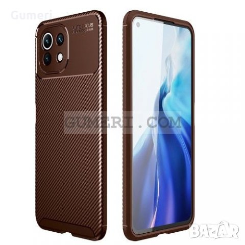 Xiaomi 11 Lite 5G NE Противоударен Силиконов Гръб Със Защита За Задната Камера - Карбон, снимка 10 - Калъфи, кейсове - 35727871