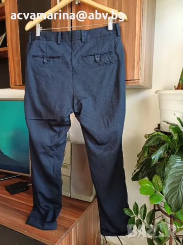 тъмносин мъжки панталон с маншети , снимка 2 - Панталони - 48599394