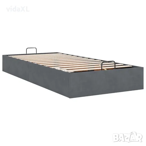 vidaXL Османска рамка за легло без матрак, тъмносива, 90x200см, кадифе, снимка 9 - Спални и легла - 56146978