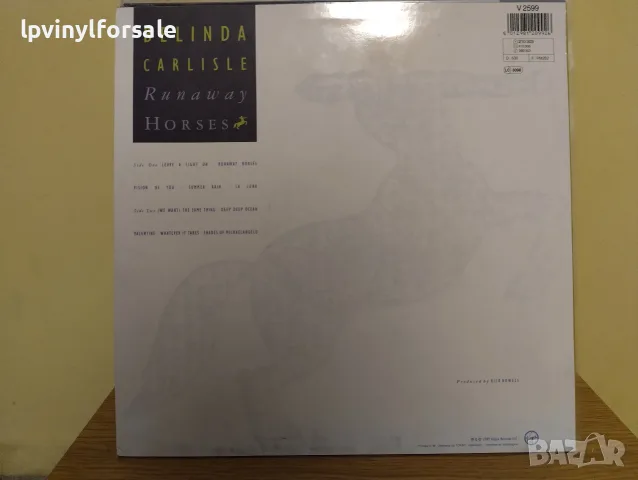  Belinda Carlisle ‎– Runaway Horses , снимка 2 - Грамофонни плочи - 55963889