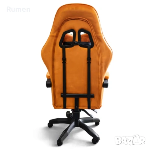 Оранжев велурен геймърски стол , снимка 8 - Геймърски - 53441150