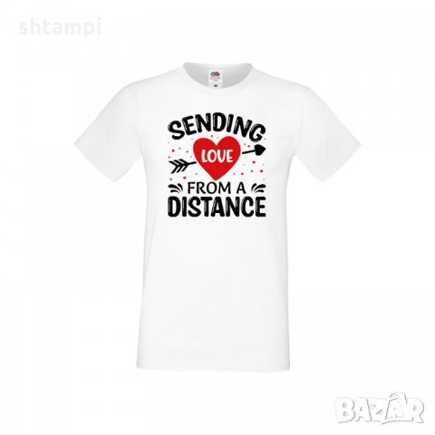 Мъжка тениска Свети Валентин Sending Love From Distance, снимка 3 - Тениски - 35715991