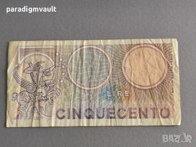 Банкнота - Италия - 500 лири | 1974г., снимка 2 - Нумизматика и бонистика - 49774953