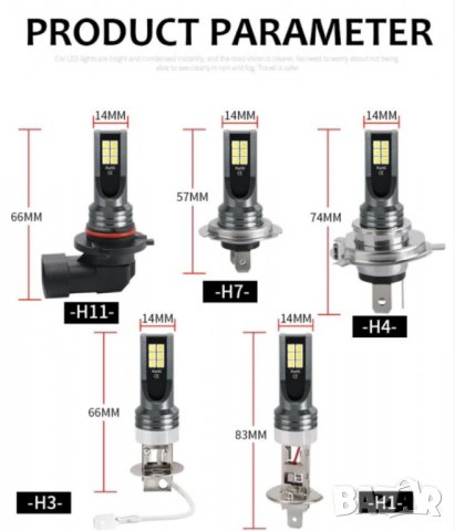 H4 LED крушки 2бр. комплект, снимка 2 - Аксесоари и консумативи - 35956160