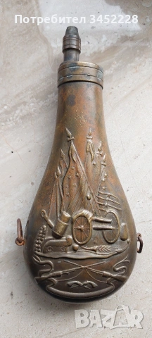 барутница месинг Италия за ценители , снимка 2 - Антикварни и старинни предмети - 53657434